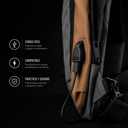 Urban Pack — Bandolera con candado y carga USB