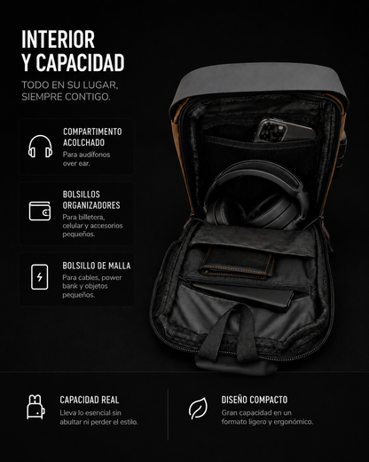 Urban Pack — Bandolera con candado y carga USB