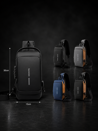Urban Pack — Bandolera urbana con candado de seguridad y carga USB