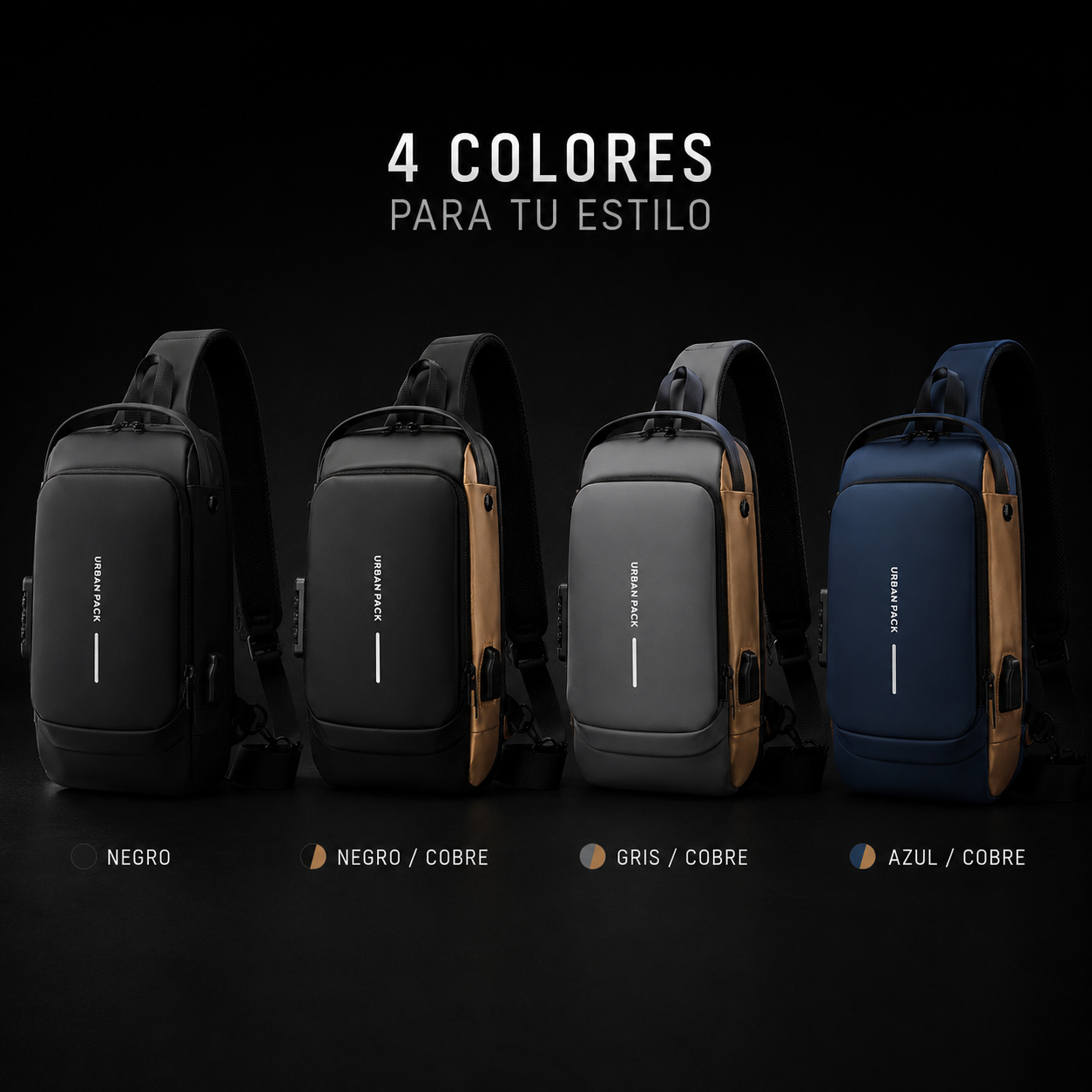Urban Pack — Bandolera con candado y carga USB